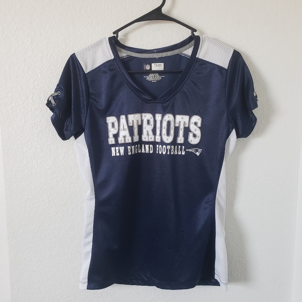 NFL New England Patriots Navy Blue Short Sleeve Football Jersey Small